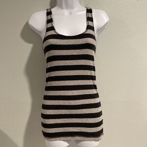 VTG Y2K Womens Long Fitted Stretch Ribbed Tank Top Size L Grey Charcoal